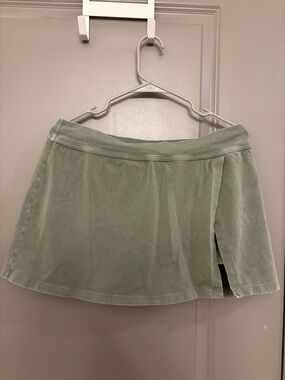 aerie Sage Green Mini Skort with Side Slit